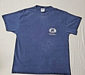 Vintage Port & Company "Veteran" Pocket T-Shirt Adult XL Blue Double Sided